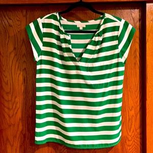 Gap Green & White Stripped Top
